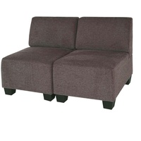 Mendler Modular 2-Sitzer Sofa Couch Lyon, Stoff/Textil ~ braun, ohne Armlehnen
