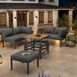 XDOVET Gartenlounge-Set 7-tlg. Grau