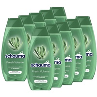 Schauma Schwarzkopf Volumen-Shampoo Fresh Volume (10x 400 ml), Haarshampoo erfrischt und kräftigt den Haaransatz, Shampoo für feines und kraftloses Haar, mit Rosmarin