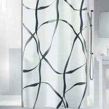 Spirella Duschvorhang Ribbon 180 x 180 cm weiß/schwarz