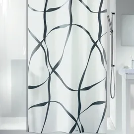 Spirella Duschvorhang Ribbon 180 x 180 cm weiß/schwarz