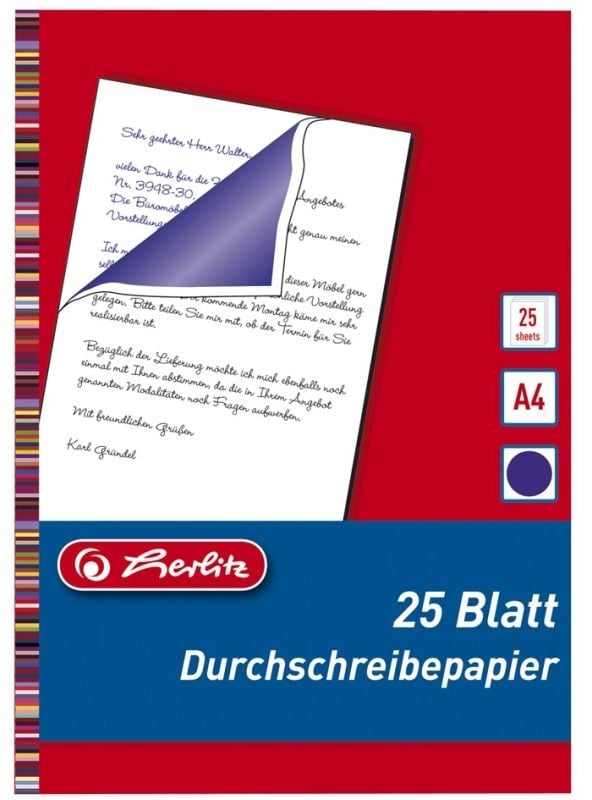 Preisvergleich Produktbild herlitz Durchschreibpapier, DIN A4, Inhalt: 25 Blatt