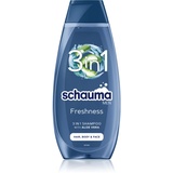Schwarzkopf Schauma Men Freshness 3in1 400 ml Vielseitiges Shampoo mit Aloe Vera für Manner