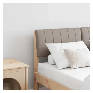 vidaXL Gepolstertes Kopfteil Taupe 120 cm Massives Kiefernholz