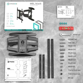 ONKRON neig- und schwenkbare TV-Halterung für 40–75 max 46 kg, schwarz M6L