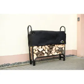 ShelterLogic Kaminholzregal Stahl 126 x 25 x 118 cm inkl. Abdeckung Schwarz