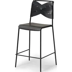 Torso Barhocker, schwarz mit schwarzen Beinen