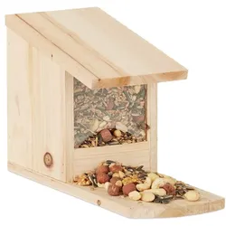 Relaxdays Eichhörnchen Futterhaus zum Stellen Hellbraun
