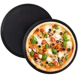 Relaxdays Pizzablech, rund, 2er Set,