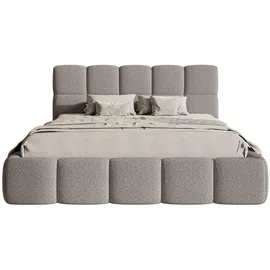 Selsey Bett mit Polsterrahmen, Boucle-bezug in Grau,