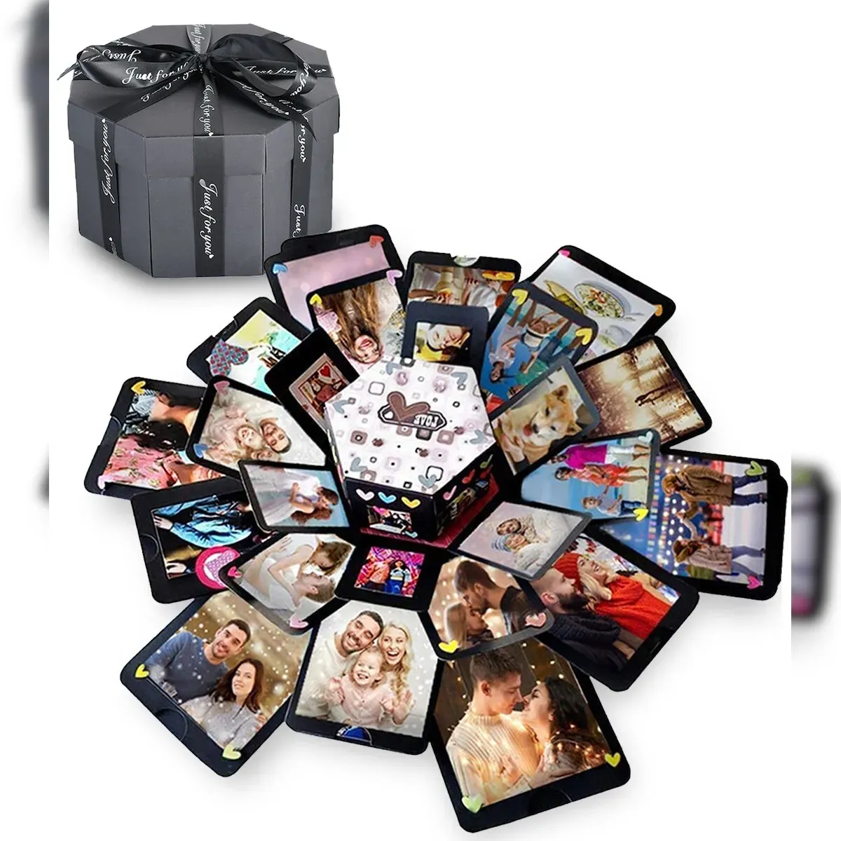 Dayshake Explosionsbox - Inklusive Videoanleitung - Explosionsfotobox - Mystery-Geschenkbox - Fotobox