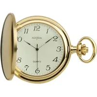Taschenuhr Savonnette Quarz Metall IP Gelbgold Kunststoffglas ADORA 1-115237-001