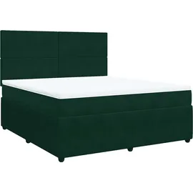 vidaXL Boxspringbett 180 x 200 cm Dunkelgrün