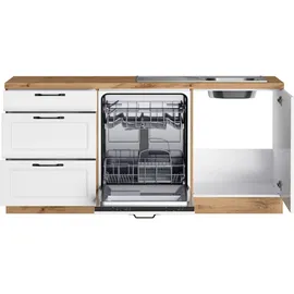 kochstation Winkelküche L-Form 240 x 360 cm weiß