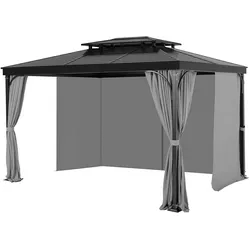 VEVOR Terrassenvorhang Vorhänge für Pavillon  2840x2840x2040mm wasserdicht grau
