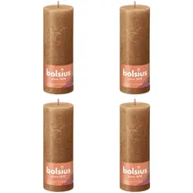 Bolsius Rustik Stumpenkerze 19 x 6,8 cm 4 St. gewürzbraun