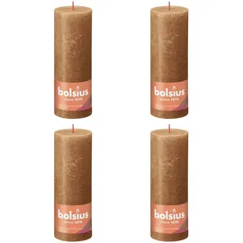 Bolsius Rustik Stumpenkerze 19 x 6,8 cm 4 St. gewürzbraun