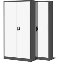 Jan Nowak C001H Aktenschrank 195 cm x 90 cm x 40 cm Anthrazit/Weiß