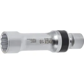 BGS Zündkerzen-Gelenkeinsatz Zwölfkant mit Haltefeder Antrieb Innenvierkant 10 mm (3/8") SW 18 mm