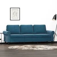 vidaXL 3-Sitzer-Sofa Blau 180 cm Samt