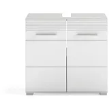 furnling Waschbeckenunterschrank Helsinki 2 Türen, 2 Fächer, Badschrank, Badmöbel, Unterschrank, 60 cm breit weiß