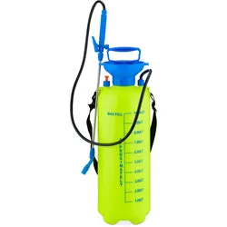 Relaxdays Drucksprüher, 10 l, verstellbare Düse & Skalierung, Bewässerung & Pflanzenschutz, Pumpsprühgerät, gelb-blau