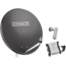 Schwaiger 80cm anthrazit + Quad LNB