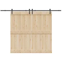 VidaXL Schiebetürbeschlag-Set 305 cm Stahl Schwarz