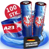 100 x Wilhelm A23 Alkaline Batterie MN21, V23GA, 23A 12V Ø10,0 x 28,3mm NEU