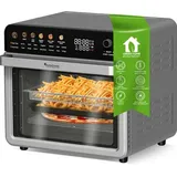 TurboTronic Multi-Smart-Ofen - 13in1 Heißluftofen & Heißluftfritteuse 2200W Power 34L bis 3kg Pommes Backofen mit Dörrfunktion 40-350°C Grill Airf