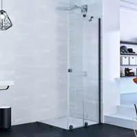 Hüppe Xtensa Pure Eck-Duschkabine mit Gleittür rechts 75 x verschiedene Größen schwarz teilmattiert XT1401123321
