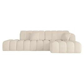 altdecor Ecksofa Cord mit Schlaffunktion 2-Sitzer Beige