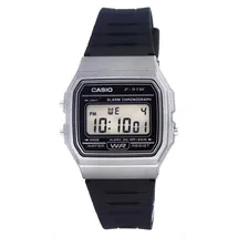 Casio Digital LED Light Daily Alarm Black Dial F-91WM-1B F91WM-1B Mens Watch