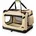 faltbar stabile Stoffbox mit Mesh-einsätzen ideal für Auto Reise Tierarzt 90x61x65 cm beige