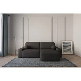 moeblo Ecksofa Lisbon – Ottomane beidseitig montierbar, Ecksofa aus Bouclé, Couch für Wohnzimmer, Schlafsofa Sofagarnitur Sofa Eckcouch L-Form,... - Schwarz