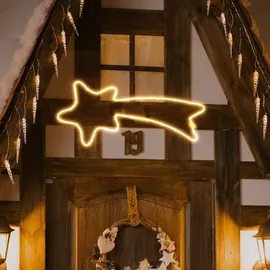 salcar LED Lichterkette Weihnachtsbeleuchtung Lichter deko Weihnachten Neonlicht Sternschnuppe 70cm Fenster innen Weihnachtslicht - Weiß
