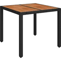 vidaXL Gartentisch mit Holzplatte 90 x 90 x 75 cm Schwarz