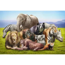 Fototapete PAPERMOON "Tiere", bunt, B:3,50m L:2,60m, Vlies, Tapeten