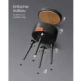 VASAGLE Hocker mit Stauraum LOM005B01 schwarz Kunstleder