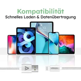 Alkaya USB-A auf Lightning 1 m Weiß