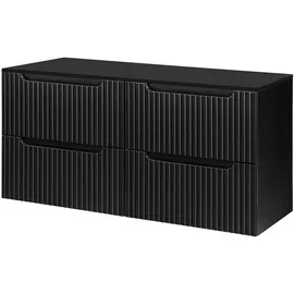 [en.casa] Waschtischunterschrank Skelbolu 120x60x40 cm Schwarz [en.casa]