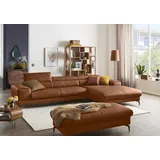 W.Schillig Ecksofa »piedroo, Designsofa mit tollem Sitzkomfort, bequem und elegant, L-Form«, Kopfteilverstellung, wahlweise mit Sitztiefenverstellung, Breite 343cm braun