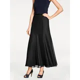 Heine Godetrock HEINE, Damen, Gr. 44, schwarz, 100% Polyester, unifarben, lang, Röcke Godetrock