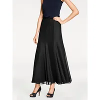 Heine Godetrock HEINE, Damen, Gr. 44, schwarz, 100% Polyester, unifarben, lang, Röcke Godetrock