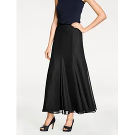 Heine Godetrock HEINE, Damen, Gr. 44, schwarz, 100% Polyester, unifarben, lang, Röcke Godetrock