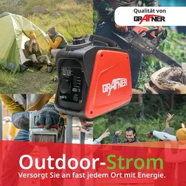 Grafner Stromerzeuger Inverter Genrator 1100 W (1 KW Dauerleistung), Benzinbetrieb 4 Takt, 230V, Invertertechnologie für empfindliche Geräte, lei...