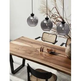 Nova Luce Palmer 3-flg. 70 cm schwarz, Rauchiggrau