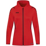 Damen Kapuzenjacke Rot/Schwarz 34