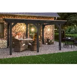 SKANHOLZ Terrassenüberdachung Siena 434 x 400 cm grau