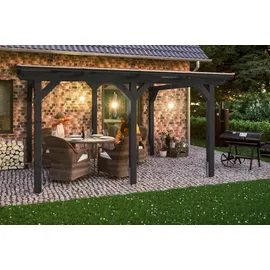 SKANHOLZ Terrassenüberdachung Siena 434 x 400 cm grau